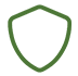 A green shield is shown on the black background.